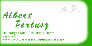 albert perlusz business card